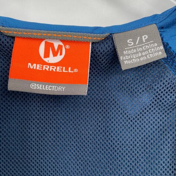 Merrell Windbreaker Jacket Womens Size S Teal Blue SelectDry Hooded Lightweight - Picture 2 of 14